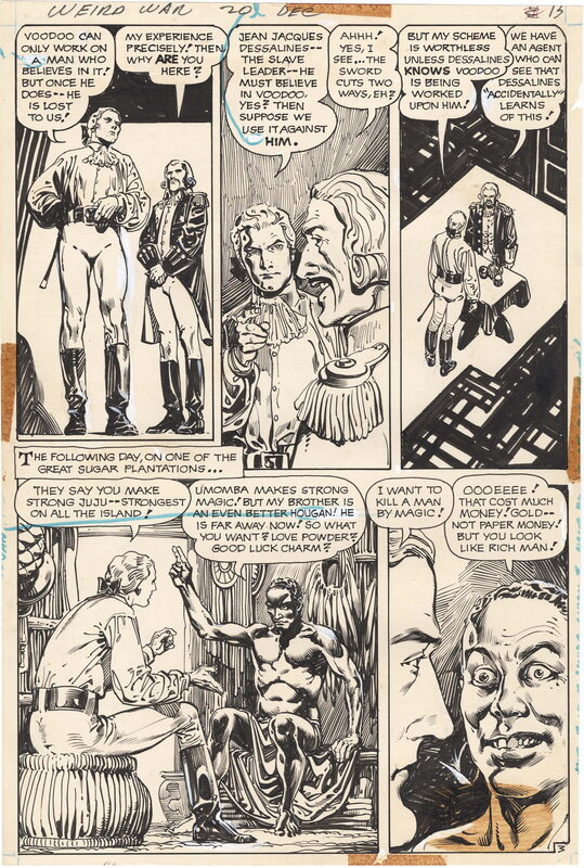 Alfredo Alcalá, Weird War Tales #20 page 4 - Dédicace