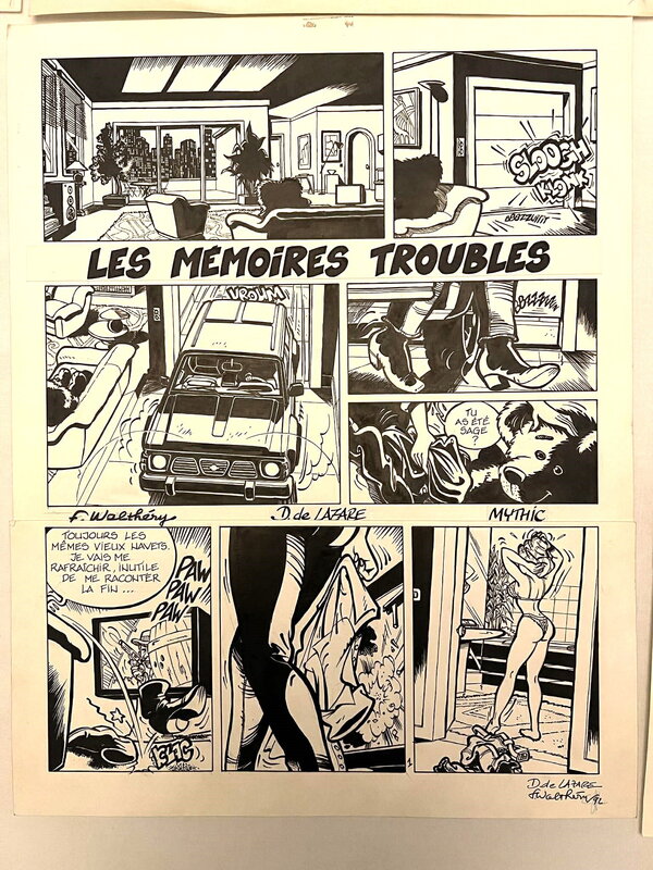 En vente - Dragan De Lazare, François Walthéry, Mythic, Rubine - Les mémoires troubles - Planche originale
