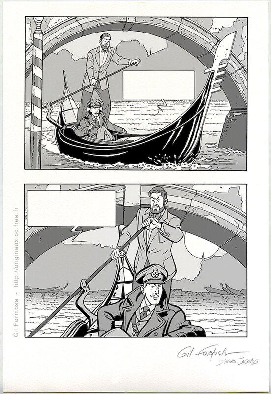 Gil Formosa, BLAKE & MORTIMER Gondole - Illustration originale