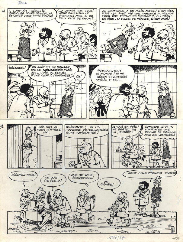 En vente - Will : Tif et Tondu tome 17 planche 2 - Planche originale