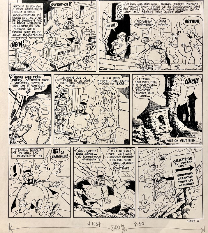Cézard, Arthur le fantôme, planche A, Vaillant#1037, 1965. - Comic Strip