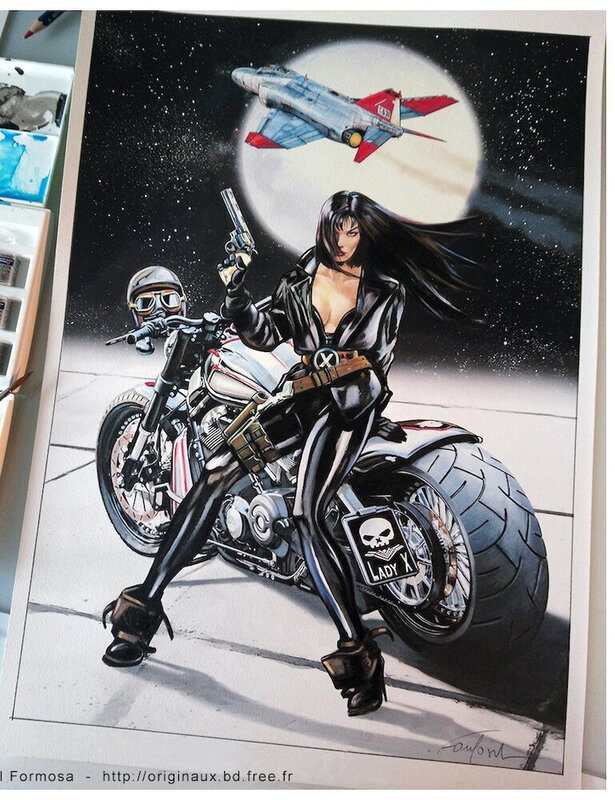 Lady X Exlibris by Gil Formosa - Original Illustration