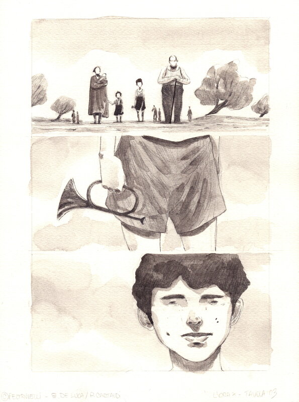 En vente - L'heure H par Paolo Castaldi, Erri De Luca, Cosimo Damiano Damato - Planche originale