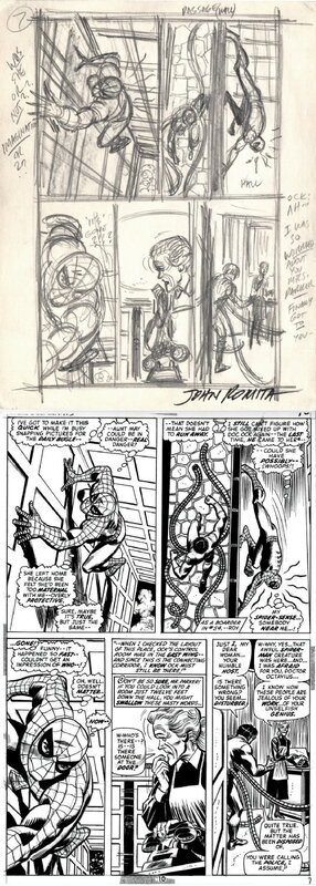 John Romita, Amazing Spider-Man 115 page 7 preliminary - Original art