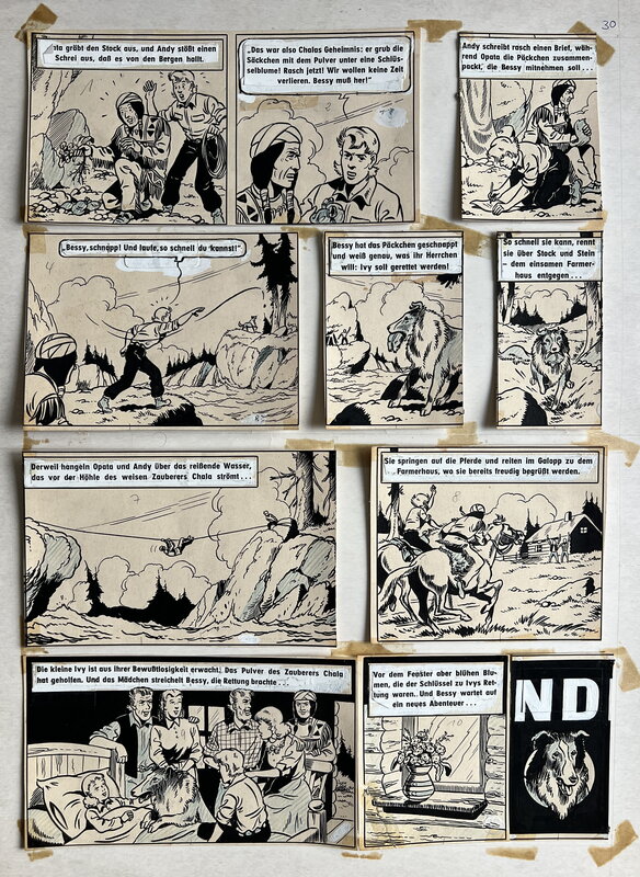 Karel Verschuere, Willy Vandersteen, Bessy 12 De zwijgende getuige - eindplaat - Comic Strip