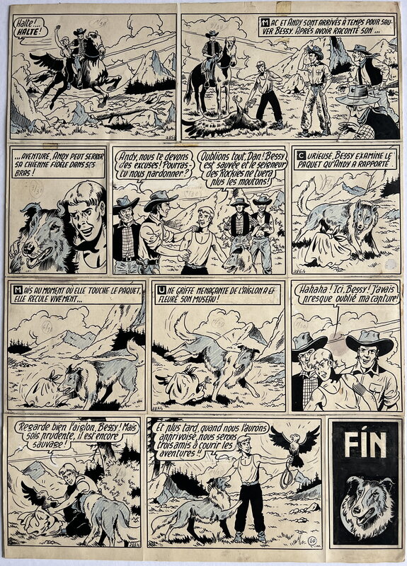 Karel Verschuere, Willy Vandersteen, Bessy 7 Wapiti Canyon - eindpagina - Comic Strip