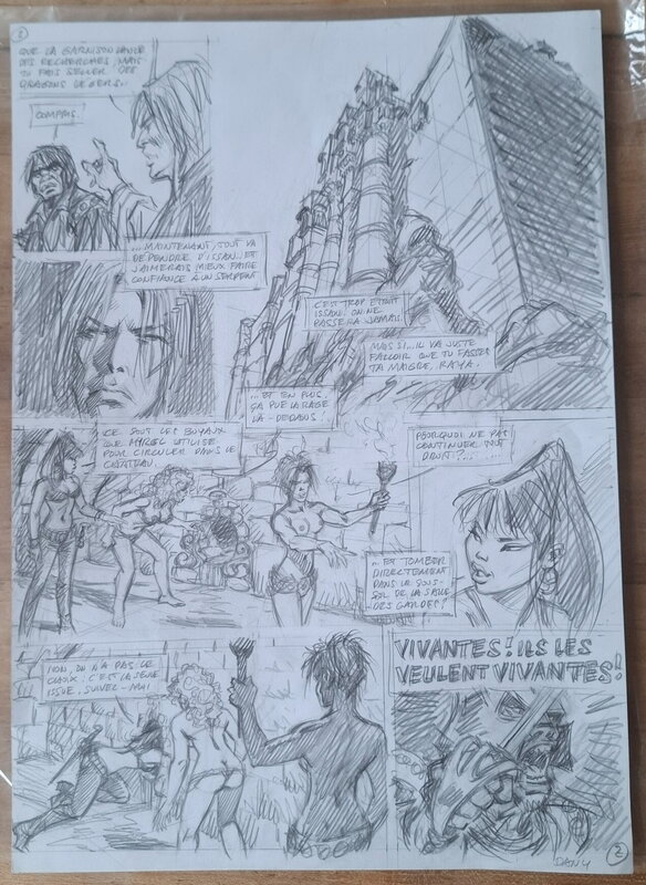 En vente - Dany - Original preliminary page - Lanfeust de Troy - T 2 : 