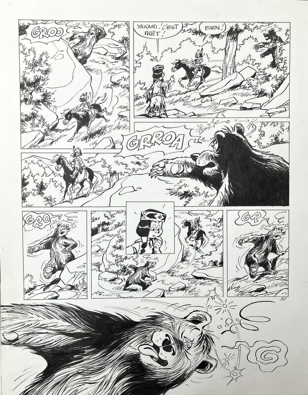 En vente - YAKARI ET L'OURS par Derib, Job - Planche originale