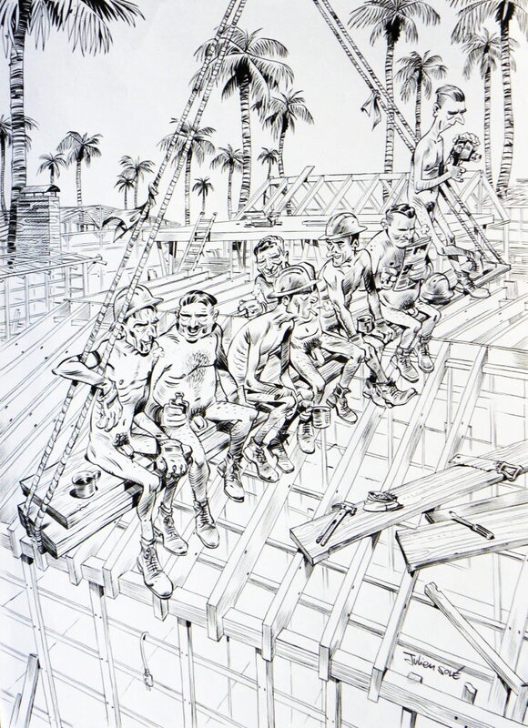 En vente - Nudies – Page D’intro – Fluide Glacial – Julien Solé - Planche originale