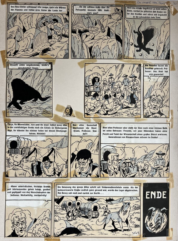 Karel Verschuere, Willy Vandersteen, Bessy 8 De angst van Bessy - eindplaat - Planche originale