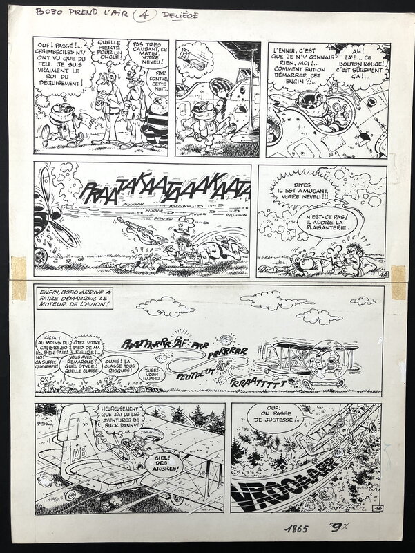 En vente - BOBO S'ENVOLE par Paul Deliège - Planche originale
