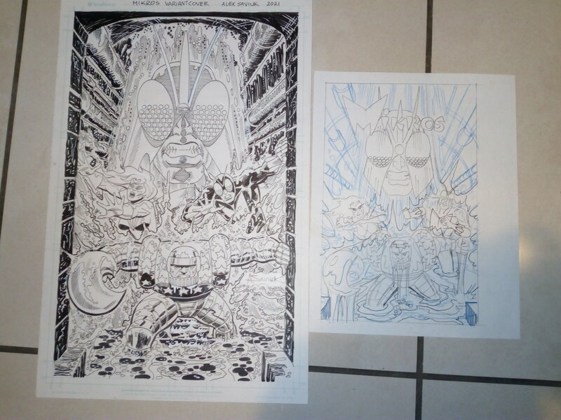 En vente - Couverture originale mikros crabby vs super termitor / alex saviuk - Couverture originale