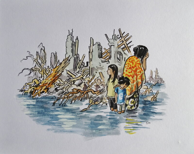 Drame familial by Simon Hureau - Original Illustration