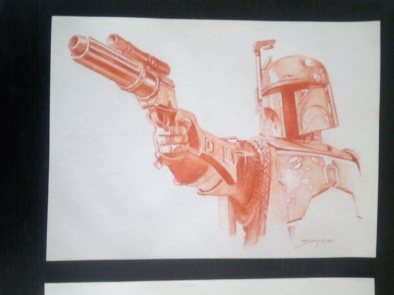 En vente - Manuel Sanjulián, Star wars boba fett / sanjulian - Illustration originale