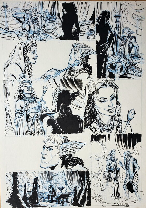 Pierre Taranzano, L'ILIADE   T2 LA GUERRE DE DIEUX - Planche originale