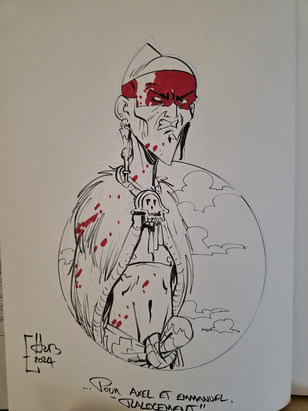 Hub, Le Serpent et la Lance - Illustration originale