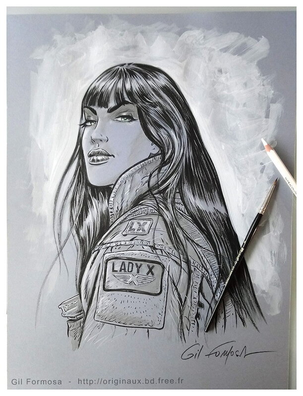 Buck DANNY - LADY X par Gil Formosa - Illustration originale
