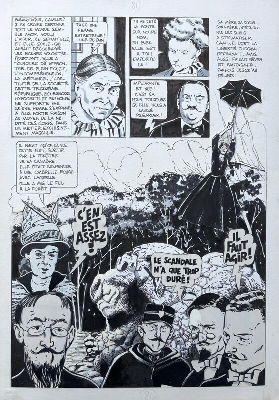 En vente - Montellier, Julie Bristol#1, La fosse aux serpents, planche n°81, 1990. - Planche originale