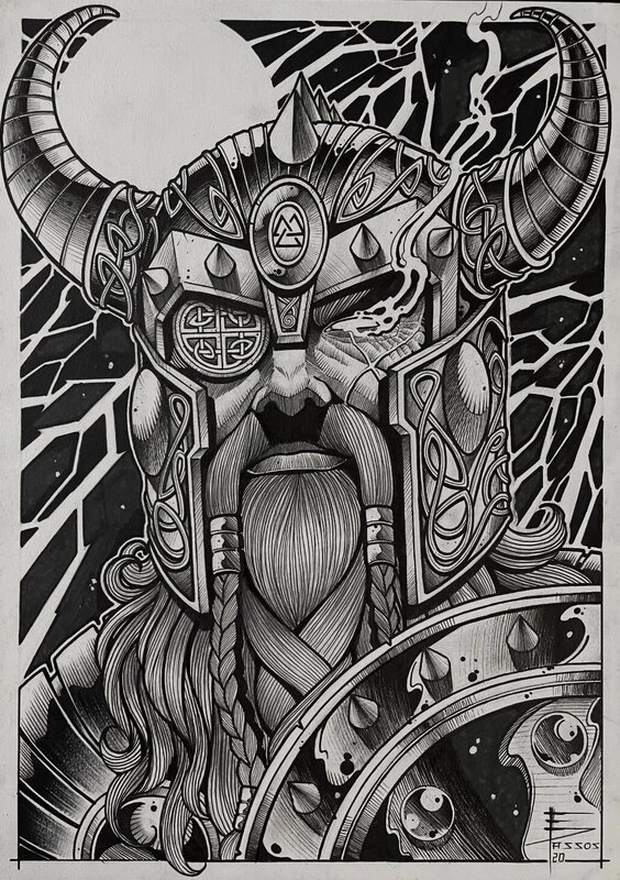 Odin by Edson Passos - Original Illustration