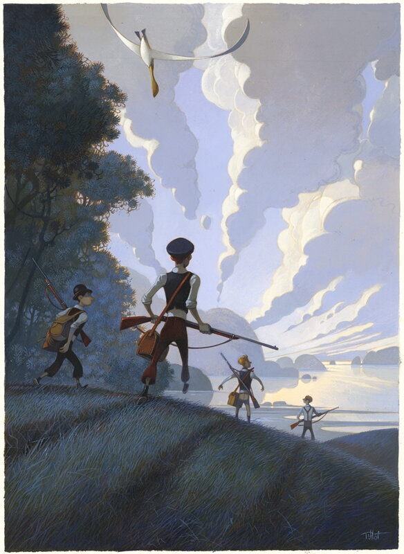 Frédéric Pillot, Jules Verne, Deux ans de vacances - Illustration originale