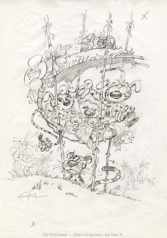 Gil Formosa, André Franquin, Marsupilami couverture - Couverture originale