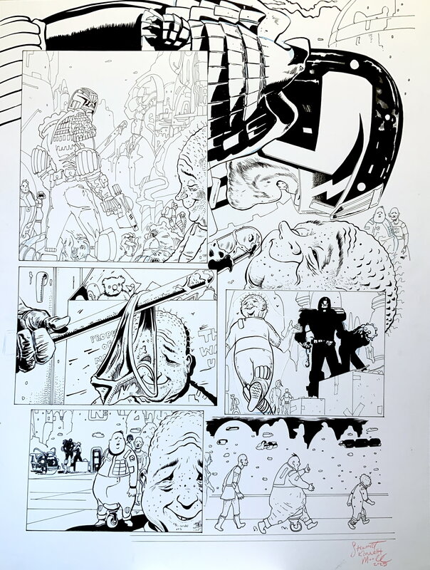 En vente - Stewart Kenneth Moore, Karl Stock, Judge Dredd [The Unrealists] - Planche originale