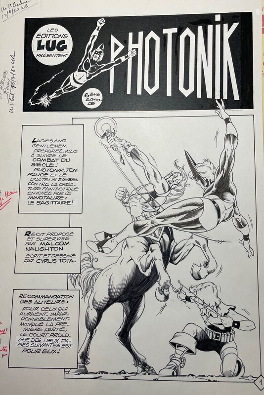 Ciro Tota, Planche originale Photonik - Planche originale