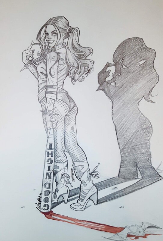 Leila Leiz, Harley Quinn - Good night - Original Illustration