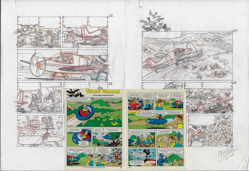 José Maria Millet Lopez, Millet - Donald Duck - Original Comic Sketchpages & Original Published Page - Comic Strip