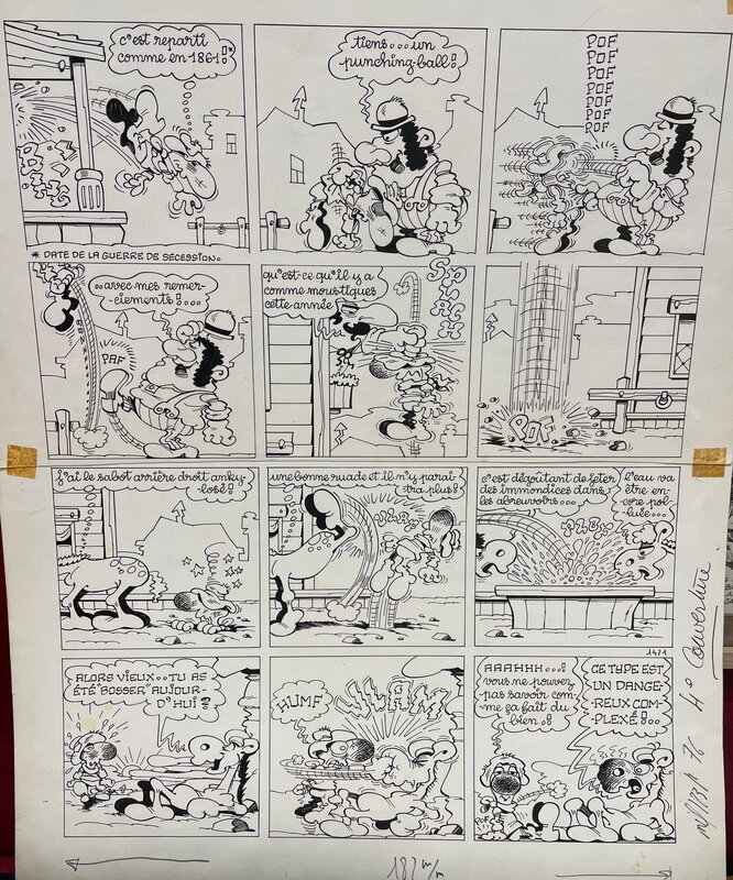 En vente - Jean-Claude Poirier, Horace cheval de l’ouest - Planche originale
