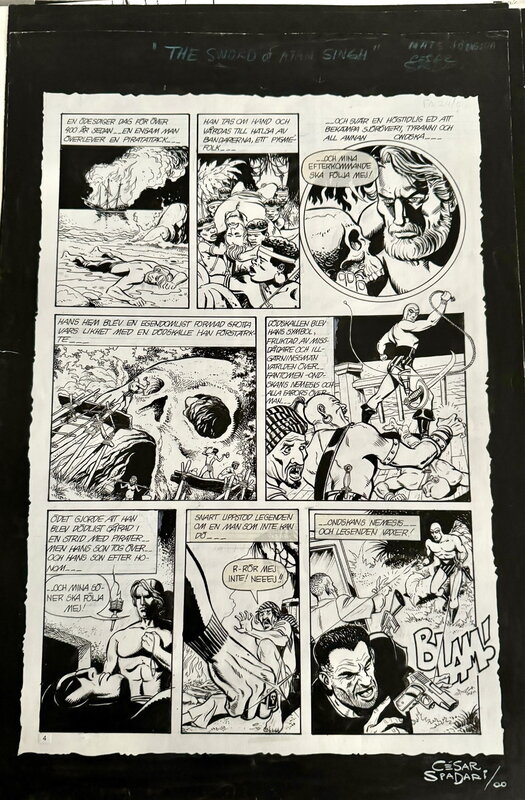 César Spadari, The Sword of Atang Singh “Origin Page” - Planche originale