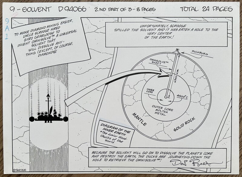 En vente - Don Rosa - Scrooge McDuck - 1995 - Universal Solvent - Half-Splash - Planche originale