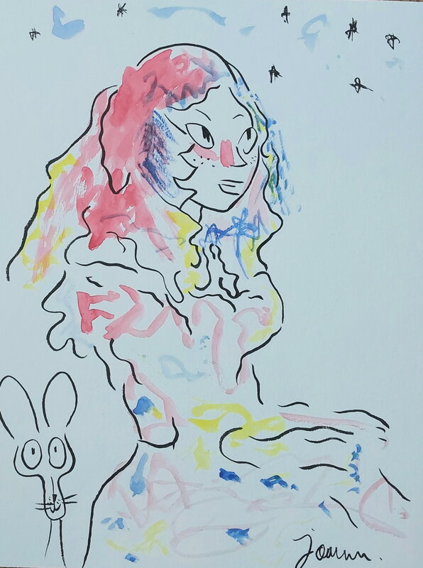 Joann Sfar, Zlabia et le chat du rabbin - Illustration originale