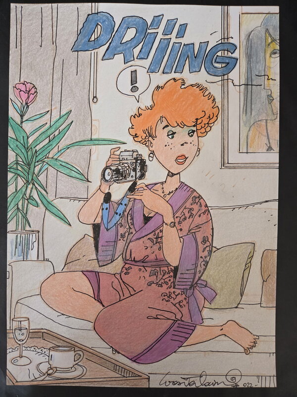 En vente - Marc Wasterlain, Illustration originale couleur de Jeannette pointu - Illustration originale