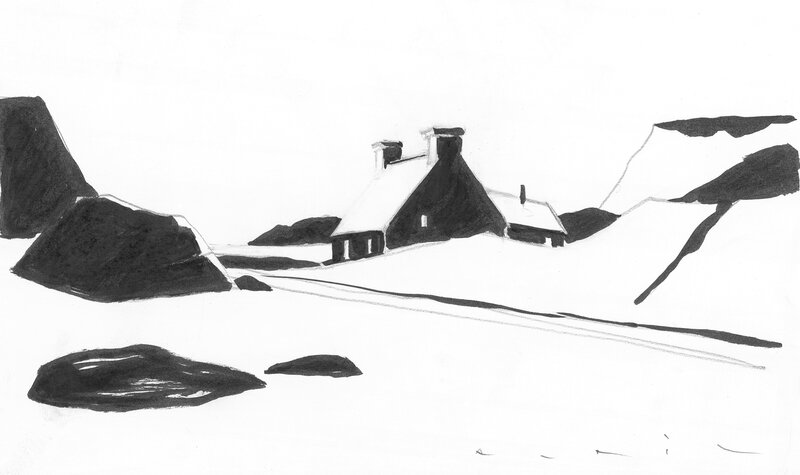 En vente - Neige par François Avril - Illustration originale