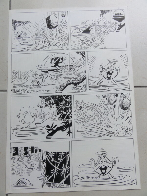 En vente - Alfonso Borillo, Kiko-2000 l'insaisisable - Planche originale