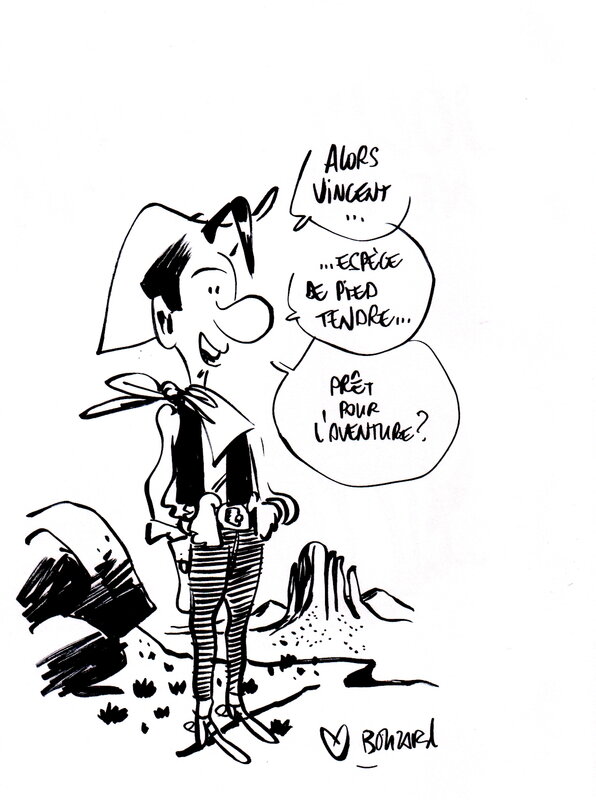 Lucky Luke vu par BOUZARD - Dédicace