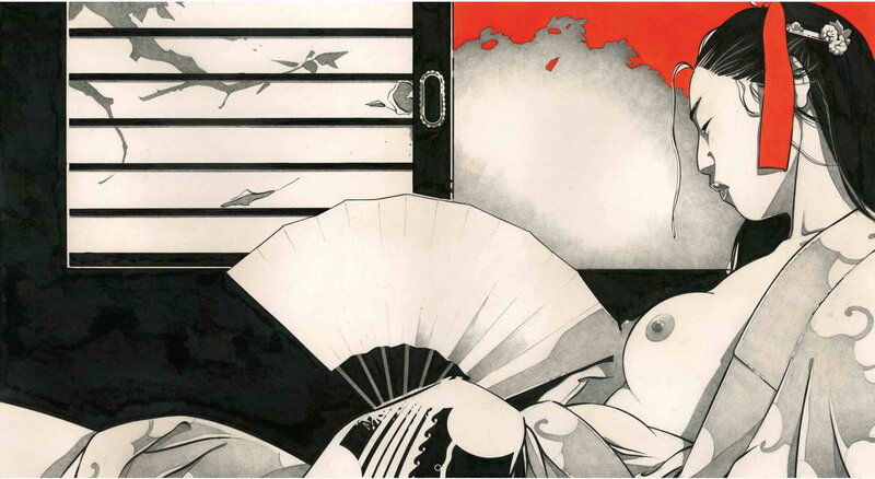 Michetz, Serie Rouge et Noir Sans titre - Illustration originale