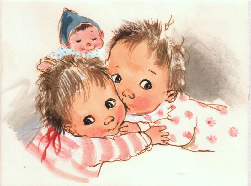 For sale - Birth-Card by Gabrielle Vincent - Original Illustration