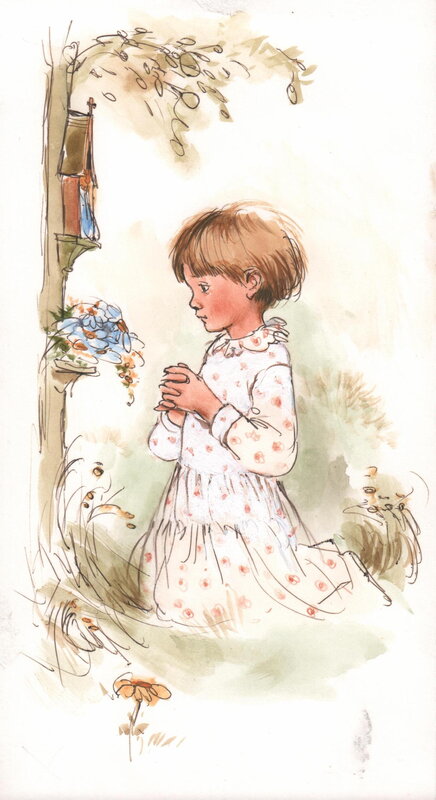 En vente - Communion card par Gabrielle Vincent - Illustration originale