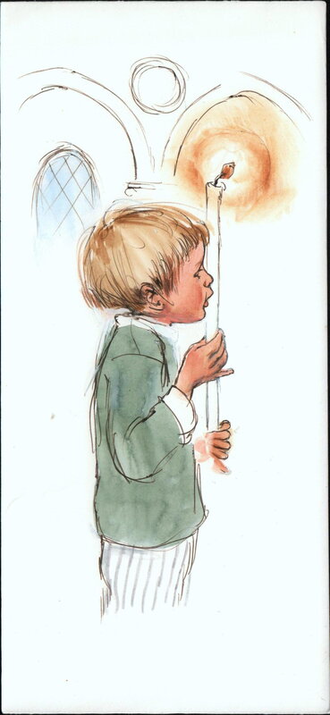 En vente - Communion card par Gabrielle Vincent - Illustration originale
