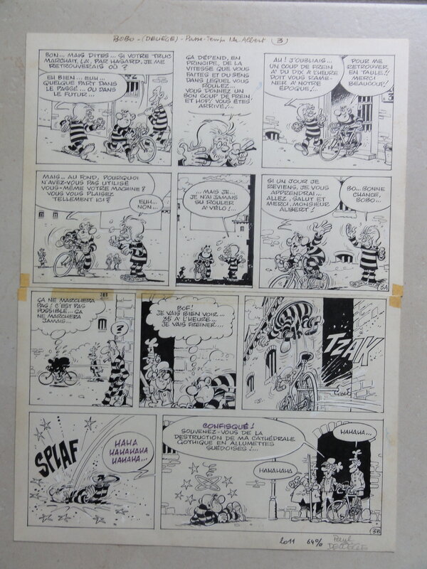 Paul Deliège, Bobo -  Passe temps Monsieur Albert - Planche originale