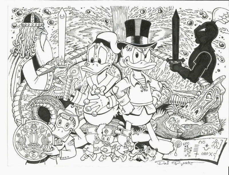 Don Rosa Uncle Scrooge and Donald Duck Hall of Fame Cover n. 8 - Original Cover