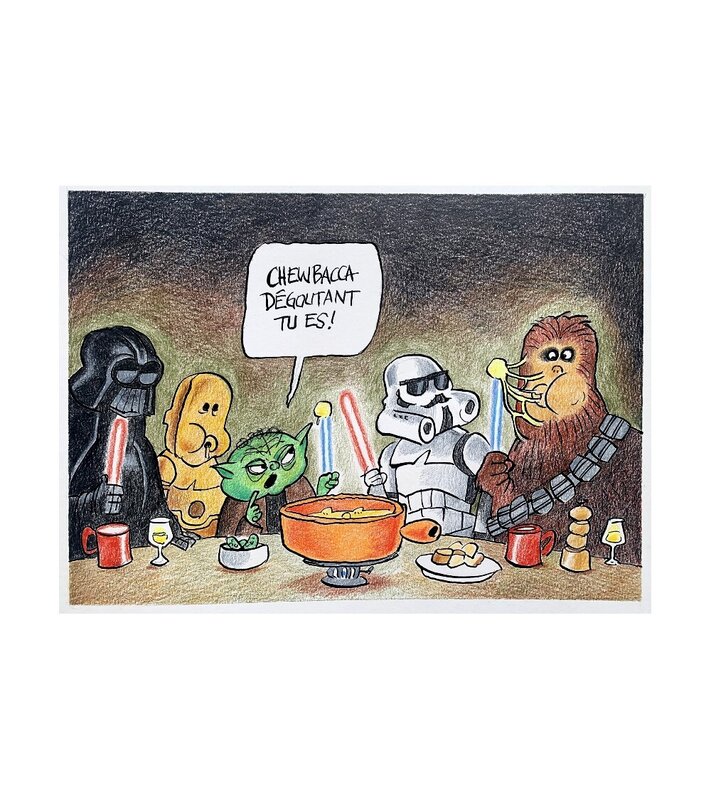 En vente - Fondue StarWars par Christophe Bertschy - Illustration originale