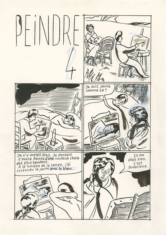En vente - Philippe Dupuy, Une histoire de l’art (opus 2) Peindre – planche 75 - Planche originale