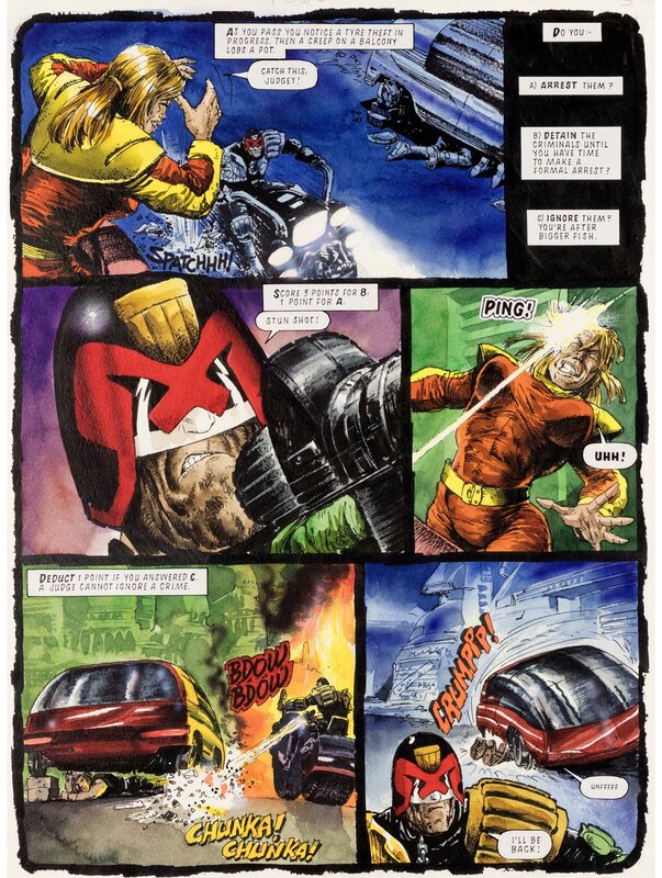 Carlos Ezquerra, John Wagner, Judge Dredd The Poster Prog #2 Story Page 3 - Planche originale