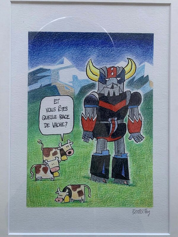 En vente - Goldorack Meuh! par Christophe Bertschy - Illustration originale