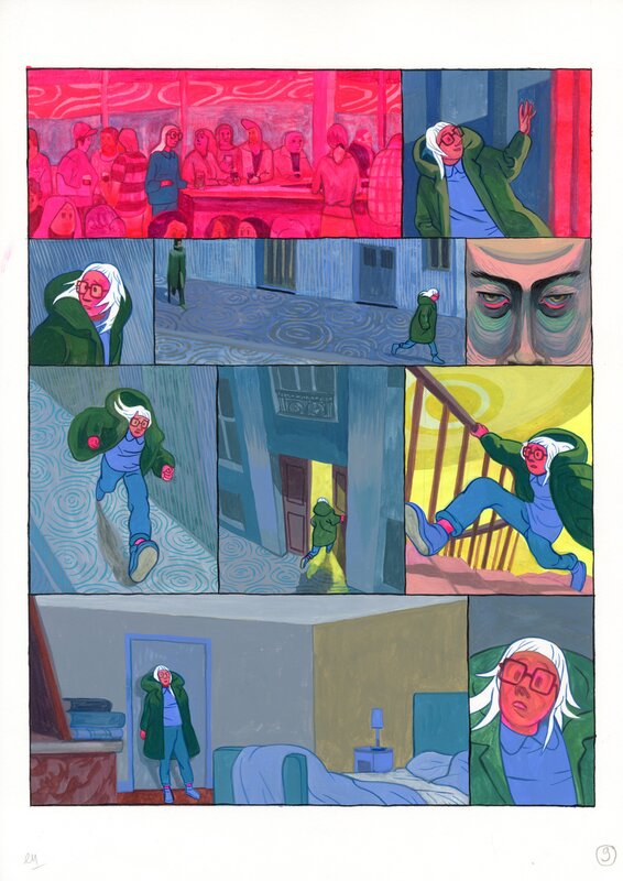 En vente - Elene Usdin, La page blanche – Planche originale 9 - Planche originale