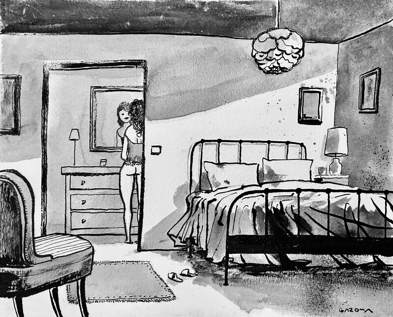For sale - Camera da letto by Garota Davide - Original Illustration