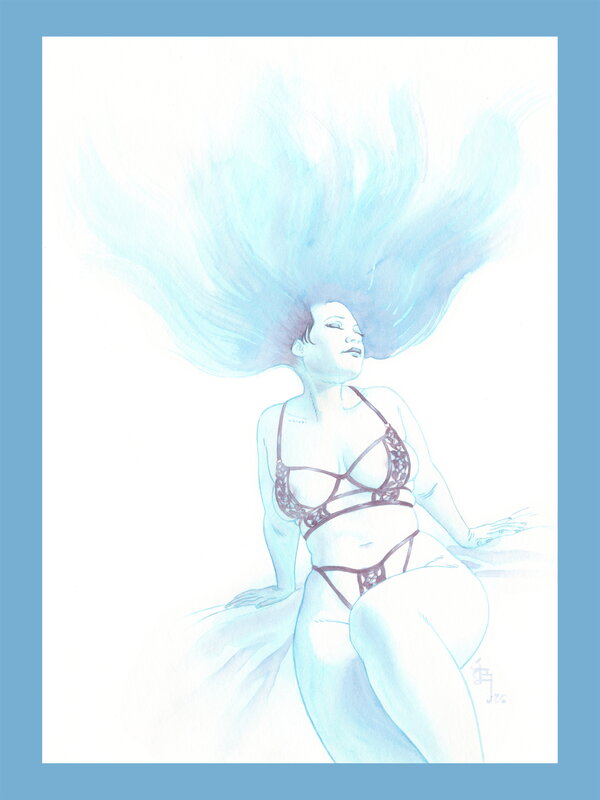 En vente - Rêve bleu par Olaf Boccère - Illustration originale